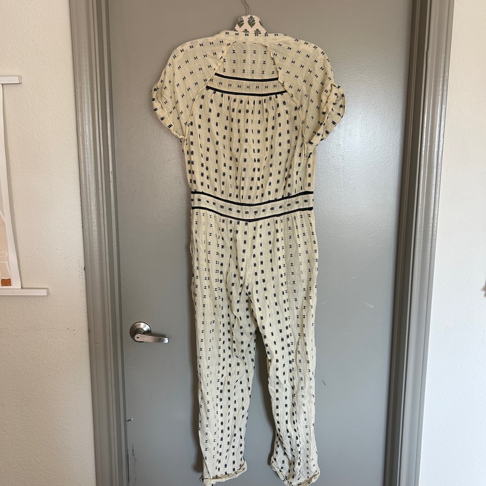 Free People Cotton Cream Jumpsuit with Black Pattern - Picture 9 of 11